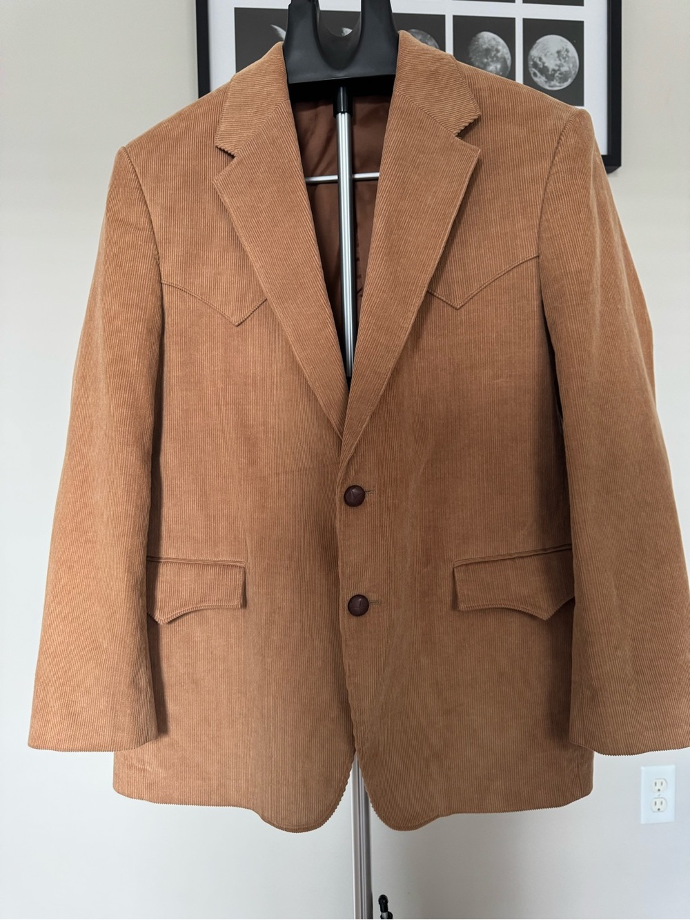 Circle S Dallas Texas Men's Corduroy Blazer in Camel Tan Western Style 44R